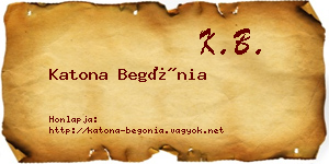 Katona Begónia névjegykártya